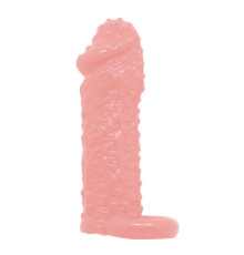 Фаллическая насадка с точками и подхватом мошонки - 13 см.