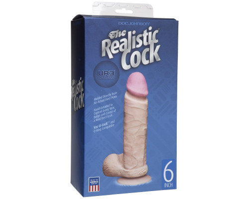 Реалистичный фаллоимитатор The Realistic Cock ULTRASKYN 6” на присоске - 17,3 см.