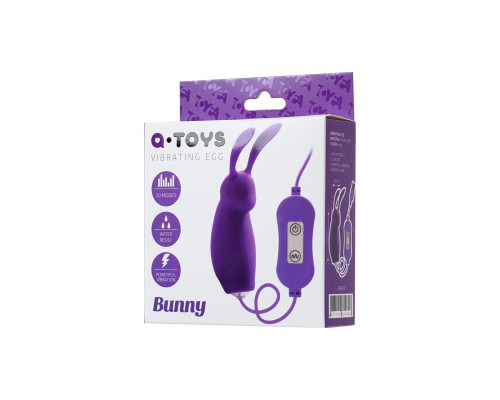 Фиолетовое виброяйцо с пультом управления A-Toys Bunny, работающее от USB