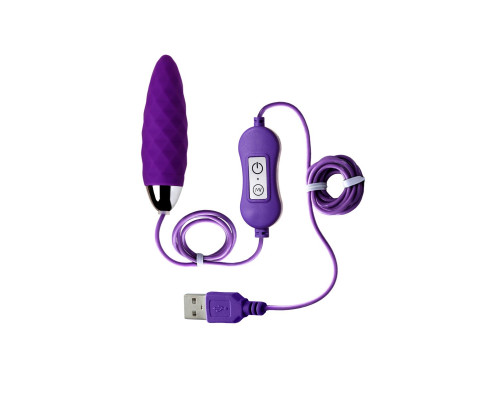 Фиолетовое узенькое виброяйцо с пультом управления A-Toys Cony, работающее от USB