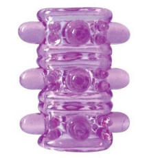 Открытая фиолетовая насадка на пенис Crystal Sleeve - 5,5 см.