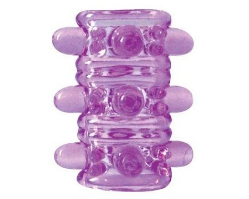 Открытая фиолетовая насадка на пенис Crystal Sleeve - 5,5 см.
