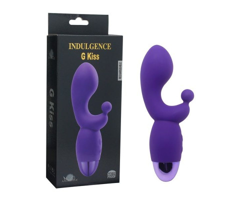 Фиолетовый вибратор INDULGENCE Rechargeable G Kiss - 16,5 см.