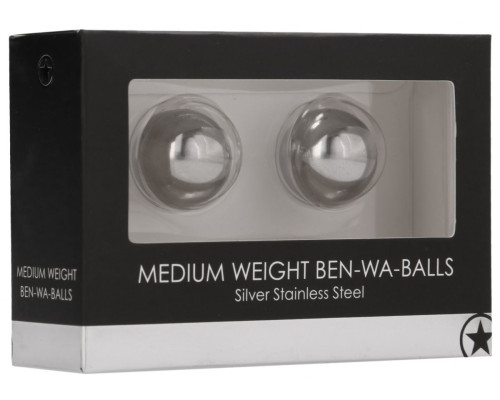 Серебристые вагинальные шарики Medium Weight Ben-Wa Balls