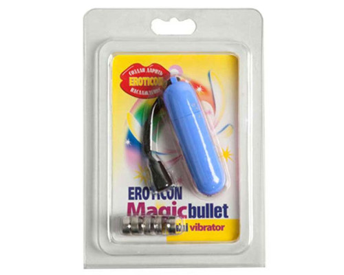 Голубая вибропуля Magic bullet - 7 см.