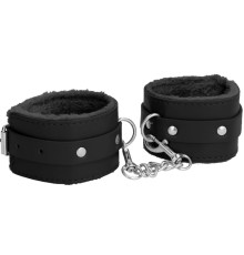 Черные поножи Plush Leather Ankle Cuffs