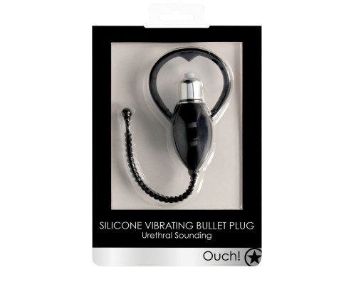 Черный уретральный вибростимулятор Urethral Sounding Vibrating Bullet Plug