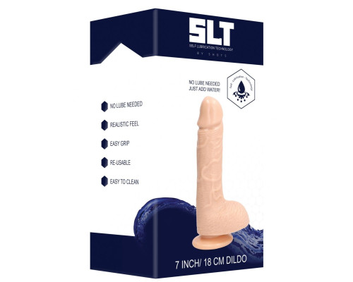 Телесный реалистичный фаллоимитатор Self Lubrication Dong 7 Inch - 21,7 см.