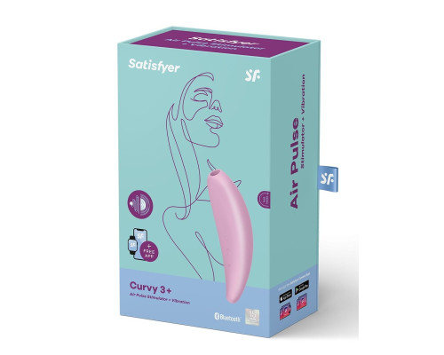 Розовый вакуум-волновой стимулятор Satisfyer Curvy 3+
