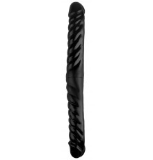 Черный двухсторонний спиралевидный фаллоимитатор - 43 см.