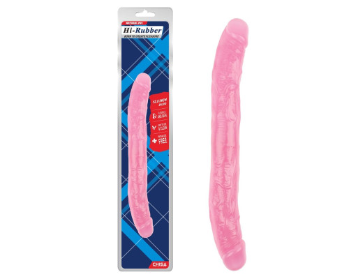 Розовый двусторонний фаллоимитатор 12.8 Inch Dildo - 32,5 см.