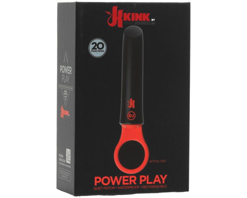 Черно-красный мини-вибратор Power Play with Silicone Grip Ring - 13,3 см.