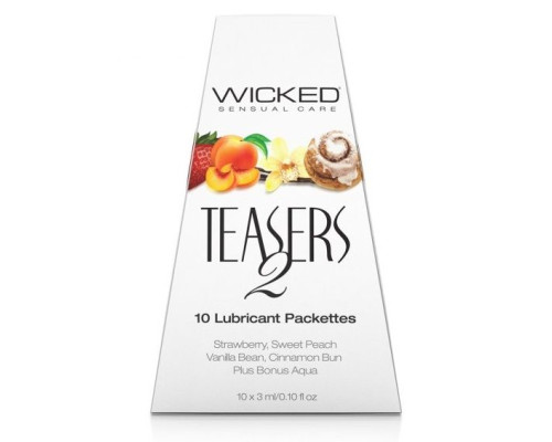 Набор из 10 вкусовых лубрикантов Wicked Teasers 2