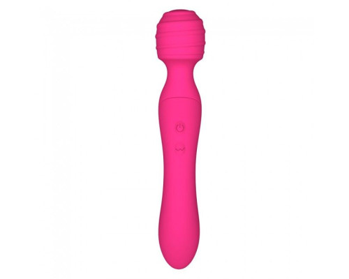 Ярко-розовый вибромассажер Twist - 22 см.