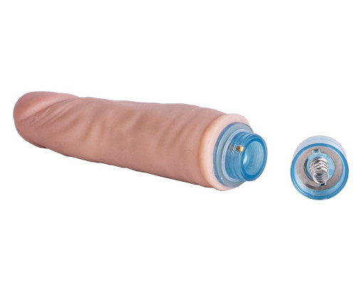 Телесный вибромассажёр Vibro Realistic Cock Dildo - 17,5 см.