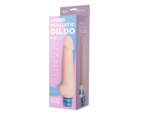 Телесный вибромассажёр Vibro Realistic Cock Dildo - 19,5 см.