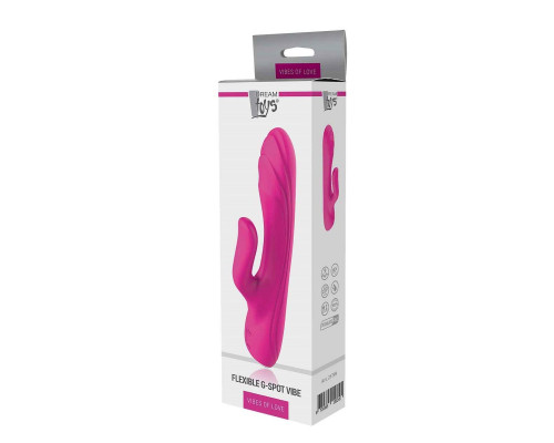 Ярко-розовый вибратор-кролик Flexible G-spot Vibe - 21 см.