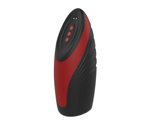 Черно-красный вибромастурбатор с подогревом Heating Suck Machine