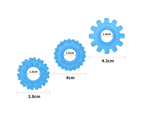 Набор из 3 голубых, светящихся в темноте эрекционных колец Lumino Play