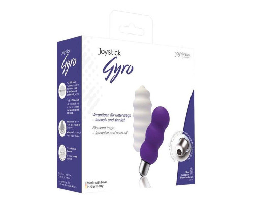 Мощная вибропуля Gyro с двумя сменными насадками - фиолетовой и белой
