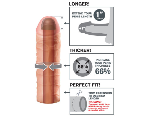 Реалистичная насадка Mega 1 Extension - 17 см.