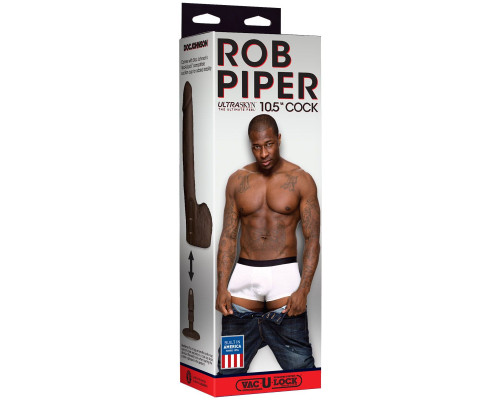Темнокожий фаллоимитатор Rob Piper - 25,4 см. Темнокожий фаллоимитатор Rob Piper - 25,4 см.