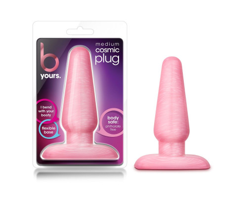 Розовая анальная пробка B Yours Medium Cosmic Plug - 11,4 см.