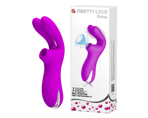 Лиловый вибратор с вакуумной стимуляцией Ralap