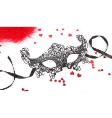 Черная ажурная текстильная маска  Амели