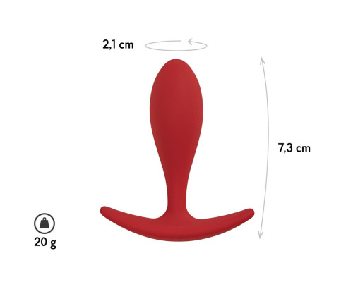 Бордовая анальная пробка Lito S - 7,3 см.