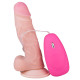 Телесный вибромассажер на присоске с проводным пультом - 17 см.