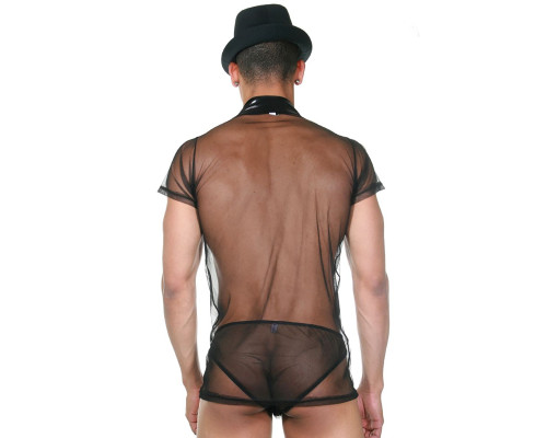 Сексуальный мужской комплект-сетка: футболка и слипы