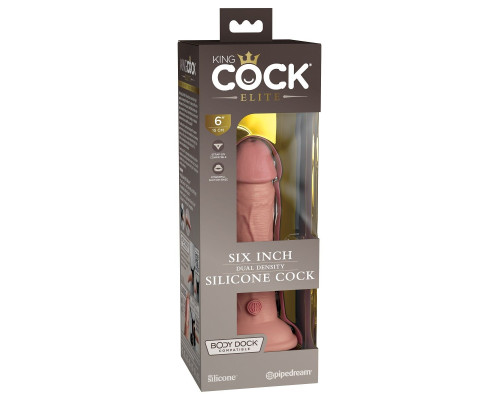 Телесный фаллоимитатор 6  Silicone Dual Density Cock - 17 см.