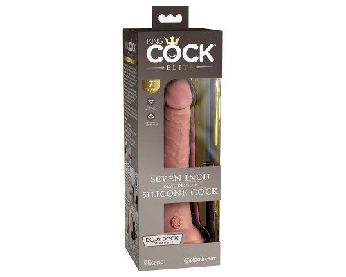 Телесный фаллоимитатор 7  Silicone Dual Density Cock - 21 см.