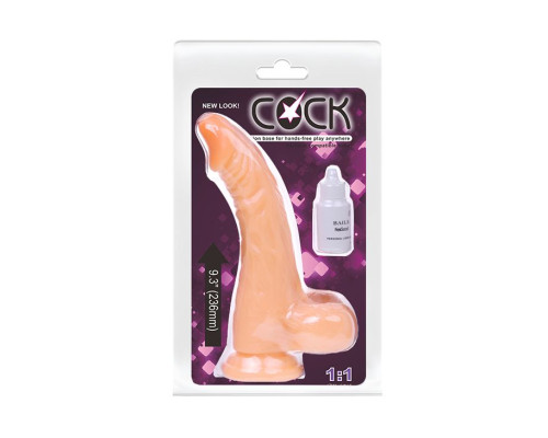 Телесный фаллоимитатор с внутренним хребтом - 23,5 см.