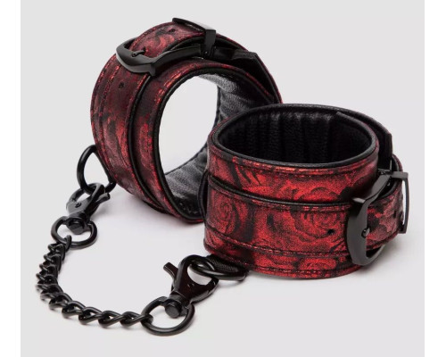 Красно-черные наручники Reversible Faux Leather Wrist Cuffs