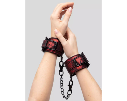 Красно-черные наручники Reversible Faux Leather Wrist Cuffs