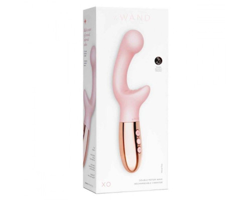 Розовый вибромассажер с двумя моторами Le Wand XO - 19 см.