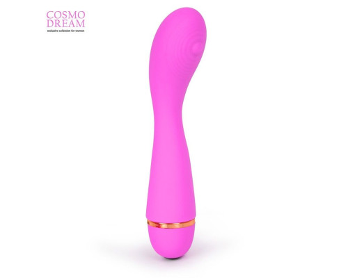 Розовый вибратор с ребрышкам на головке для G-стимуляции - 14 см.