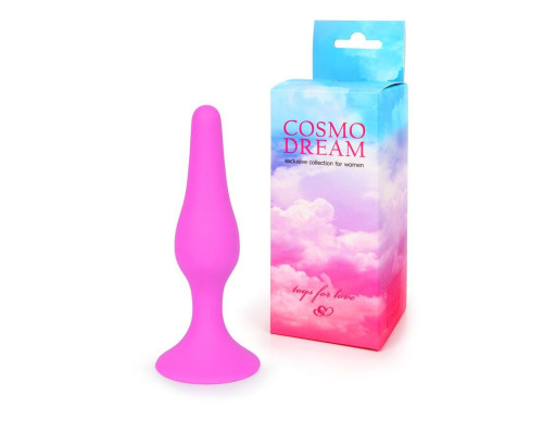 Розовая анальная втулка с ограничителем - 10 см.