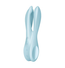 Голубой вибратор Threesome 1 с  пальчиками