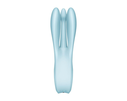 Голубой вибратор Threesome 1 с  пальчиками