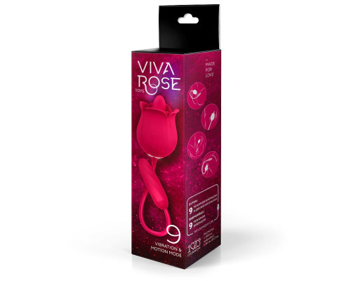 Малиновый двойной вибростимулятор с язычком