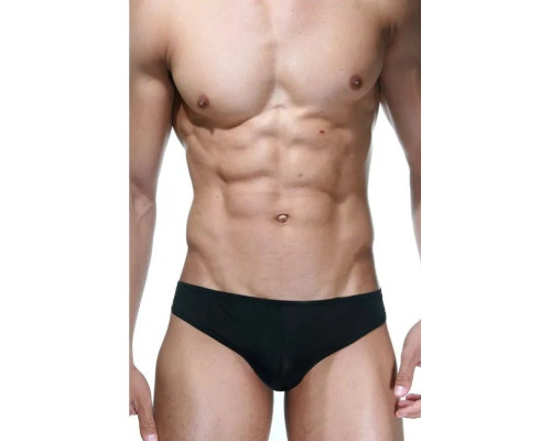 Мужские черные слипы с белым кружевом сзади