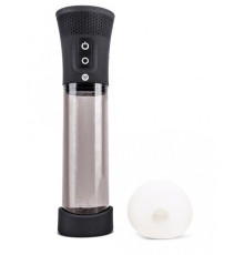 Черная автоматическая вакуумная помпа Pink Vibe с 2 уплотнительными кольцами