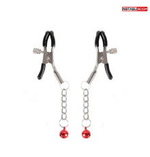 Серебристые зажимы на соски с шариками на цепочках