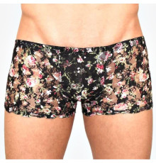 Мужские трусы-боксеры в сеточку с цветочным узором