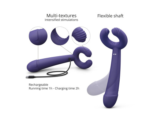 Темно-синий вибратор для пар Please Me Multi Vibrator