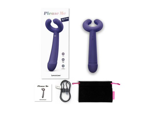 Темно-синий вибратор для пар Please Me Multi Vibrator