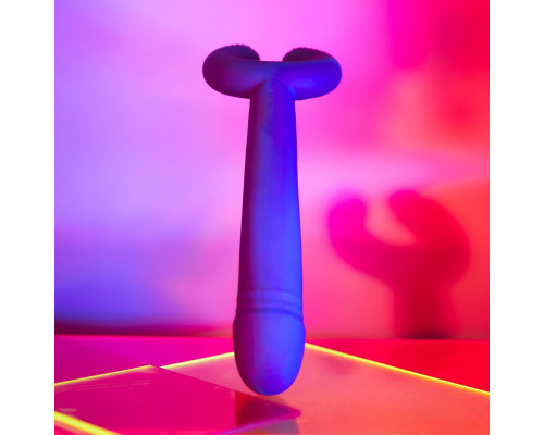 Темно-синий вибратор для пар Please Me Multi Vibrator